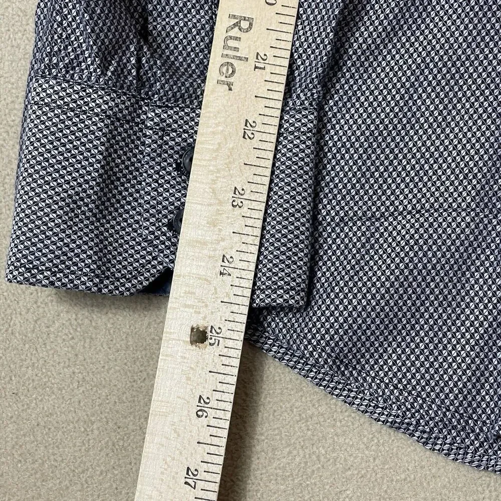 Robert Graham Shirt Mens 18.5 Gray Long Sleeve‎ Cotton Casual Button Front Adult